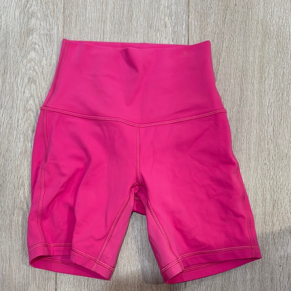 Lululemon Athletica Pink Bike Shorts High-Waisted Athletic